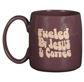Mainstays Fueled by Jesus and Coffee Purple 20.5oz Stoneware Mug