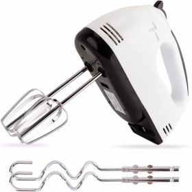 Ambitelligence Hand Mixer Electric Whisk, Stainless Steel Beaters with Whisk and Dough Hooks for Baking, 7 Speeds, 260W