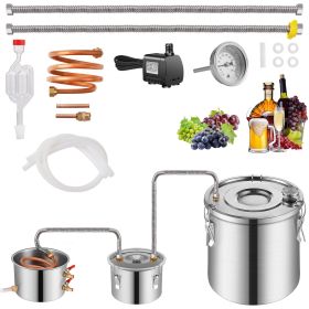Moonshine Still Water Alcohol Distiller 3Gal w/Thumper Keg & 8W Water Pump (Default: Default)